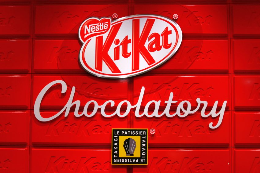 A KitKat sign demonstrates Nestle's endorsed brand architecture.
